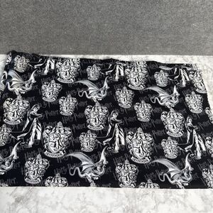 Harry Potter Cotton Fabric 52x41” Black & White Gryffindor House Crest